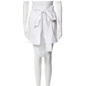 Silvia Tcherassi White Belted High Waisted Shorts